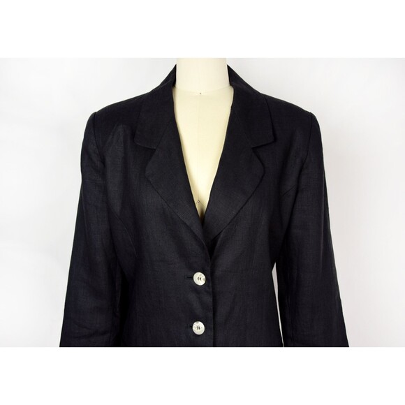 1980s Linen Blazer Size Medium 80s Minimalist Blazer Menswear Style Blazer - Picture 6 of 9